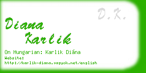 diana karlik business card