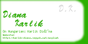 diana karlik business card